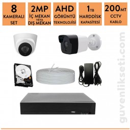 Techvision 2mp 8 Kameralı Ahd Kamera Sistemi